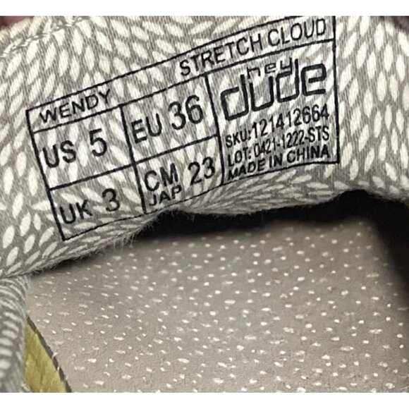 Hey Dude Wendy Comfort Shoes Womens Size 5 Stretch Cloud Gray - Picture 9 of 9